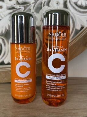 SADOER 5x Vitamin C Face Toner & Lotion - Brightening Hydrate Nourish Set